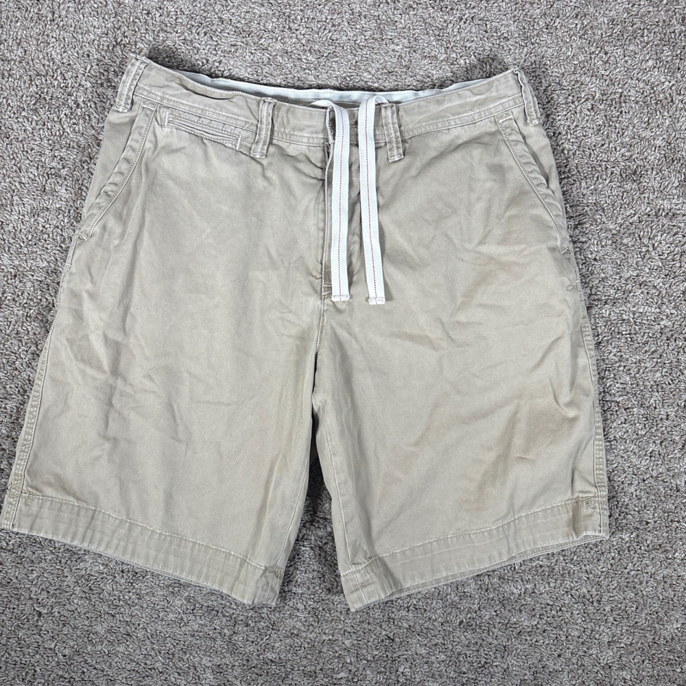 Polo Ralph Lauren Mens Khaki Chino Shorts Drawstring Waist Size 34 Tan Cotton
